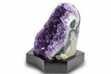 Grape Jelly Amethyst Geode With Wood Base - Uruguay #300767-2